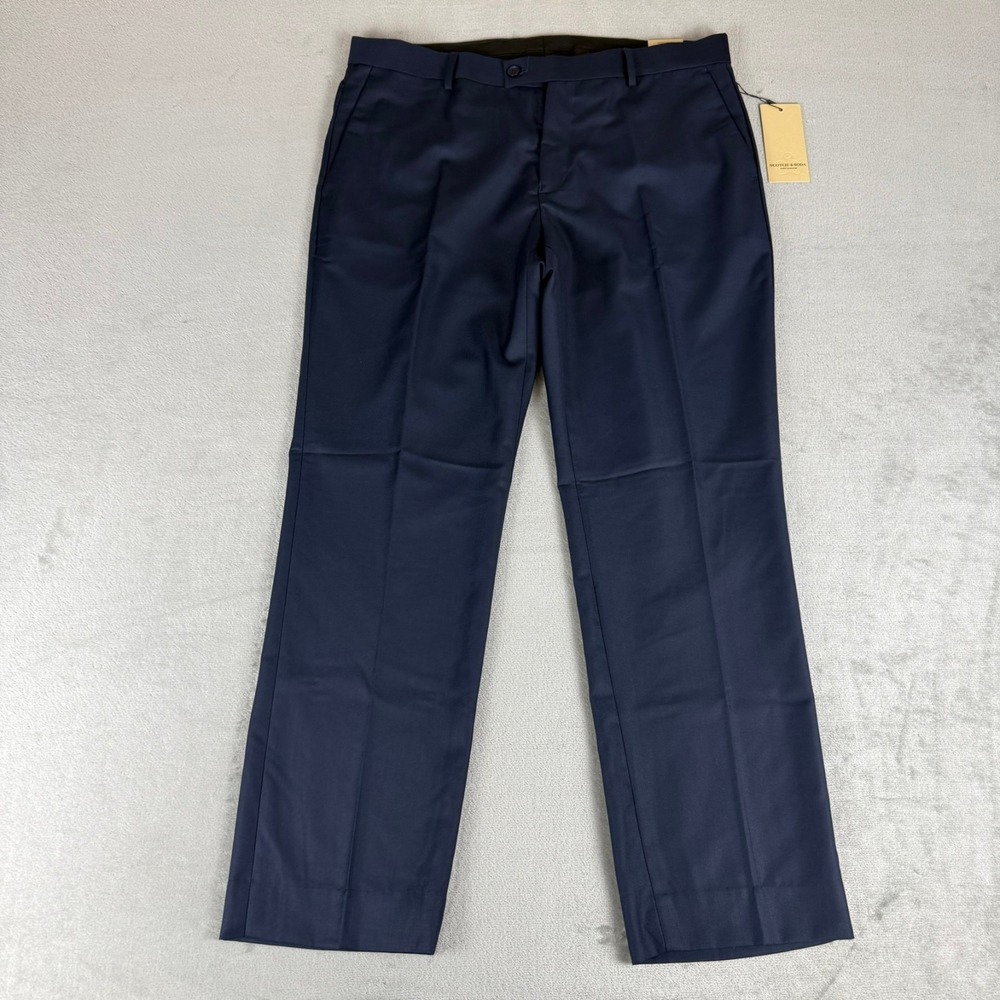 Scotch & Soda Amsterdam Trousers Mens 38x30 Navy Blue Chino Dress Pants New NWT